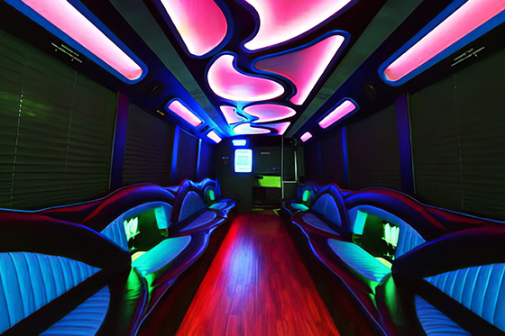 inside the limo bus